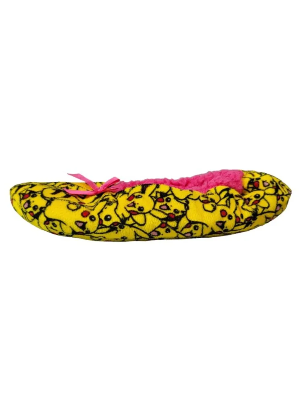 Nintendo Pokemon Pikachu Grippers Slippers Yellow Booties Faux Shearling READ